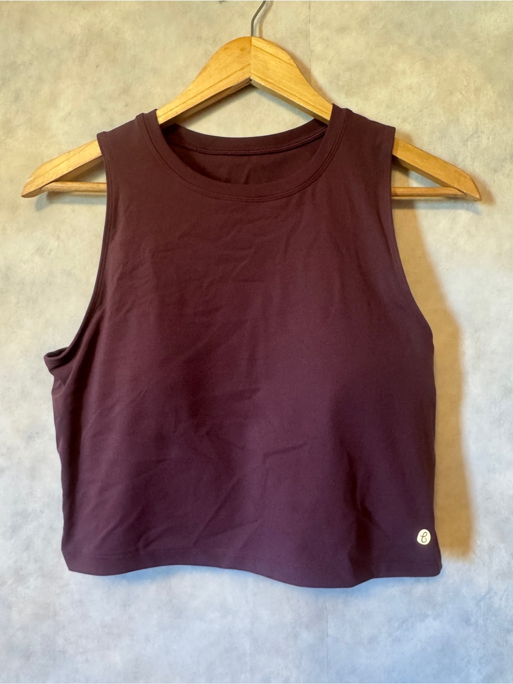 Sleeveless Crewneck Crop Tank - Deep Plum